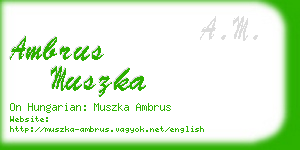 ambrus muszka business card